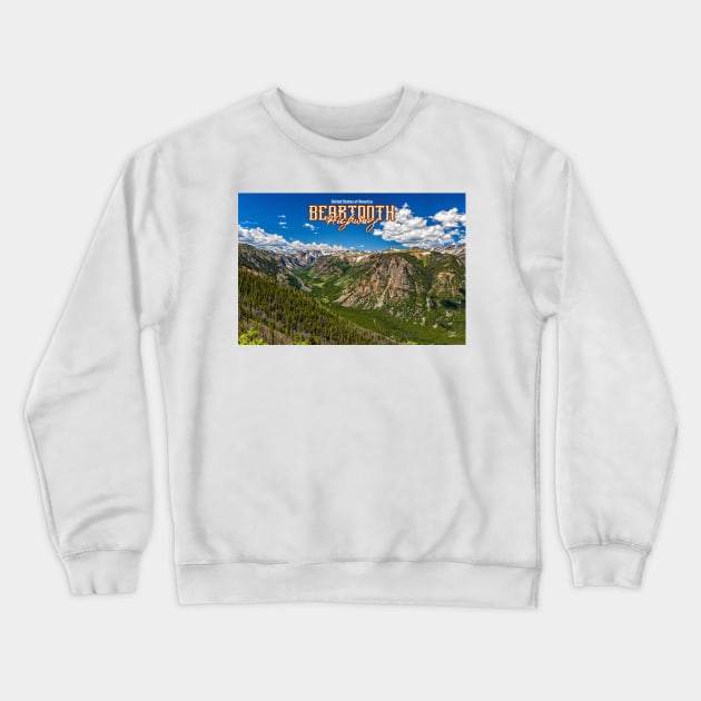 Beartooth Highway Wyoming and Montana Crewneck Sweatshirt by Gestalt Imagery